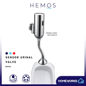 HEMOS BATHROOM AUTOMATIC SENSOR URINAL TOILET UNIRAL FLUSH VALVE  BRASS WALL MOUNTED HM-19060-C