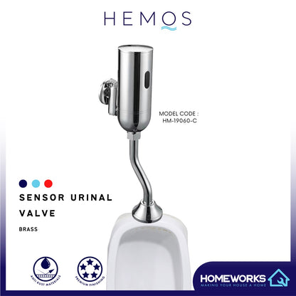 HEMOS BATHROOM AUTOMATIC SENSOR URINAL TOILET UNIRAL FLUSH VALVE  BRASS WALL MOUNTED HM-19060-C
