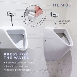 HEMOS BRASS AUTO SELF CLOSING EXPOSED DELAYED ACTION URINAL VALVE HMSC-6001, 6011