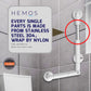 HEMOS BATHROOM SUS 304 WHITE NYLON ANTI SLIP ADJUSTABLE SAFETY GRAB BAR PEMEGANG TANDAS HM-88051-W