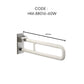 HEMOS BATHROOM STAINLESS STEEL WHITE NYLON SAFETY HANDRAIL SWING GRAB BAR PEMEGANG TANDAS HM-88016