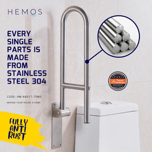 HEMOS BATHROOM SUS 304 HANDICAP SAFETY GRIP HANDRAIL SWING GRAB BAR PEMEGANG TANDAS HM-88017,88063