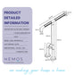 HEMOS BATHROOM 600 X 700MM NYLON STEEL FREE STANDING T-SHAPE GRAB BAR PEMEGANG TANDAS HM-88050-W
