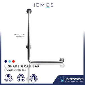 HEMOS BATHROOM SUS 304 SAFETY GRIP HANDBAR HANDLE HANDRAIL GRAB BAR PEMEGANG TANDAS HM-88019,88025