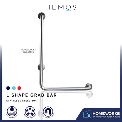 HEMOS BATHROOM SUS 304 SAFETY GRIP HANDBAR HANDLE HANDRAIL GRAB BAR PEMEGANG TANDAS HM-88019,88025