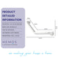 HEMOS 350MM X 350MM WHITE NYLON ANTI SLIP V - SHAPE SAFETY GRIP GRAB BAR  PEMEGANG TANDAS HM-88023-W