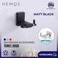 HEMOS STAINLESS STEEL SUS 304  BATHROOM ACCESSORIES FITTINGS TOWEL HOOK HM-82800 (MATT BLACK,SILVER)