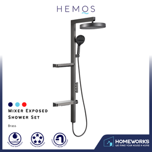 HEMOS BATHROOM FAUCET 4 MODE BRASS MIXER EXPOSED GREY SHOWER SETS SET MANDIAN HM-19095-MG