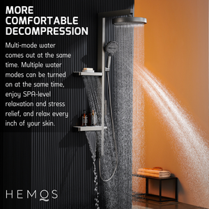 HEMOS BATHROOM FAUCET 4 MODE BRASS MIXER EXPOSED GREY SHOWER SETS SET MANDIAN HM-19095-MG