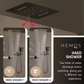 HEMOS BATHROOM BRASS 4 MODE CONCEALED MIXER SHOWER SETS WITH DIGITAL DISPLAY MATT GRAY SET MANDIAN HM-19101-MG