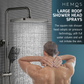 HEMOS BATHROOM FAUCET 3 MODE BRASS BODY WITH ABS CASING MIXER RAIN SHOWER SETS MATT GRAY SET MANDIAN HM-19115-MG