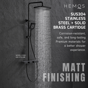 HEMOS BATHROOM FAUCET 3 MODE SUS304 STEEL WITH BRASS CARTRIDGE MIXER RAIN SHOWER SETS SET MANDIAN HM-19116-MB,MG
