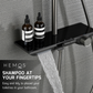 HEMOS BATHROOM FAUCET 3 MODE BRASS BODY WITH ABS CASING MIXER RAIN SHOWER SETS MATT GRAY SET MANDIAN HM-19115-MG