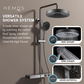 HEMOS BATHROOM FAUCET 3 MODE BRASS MIXER RAIN SHOWER SETS MATT GRAY SET MANDIAN HM-19086-MG