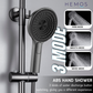 HEMOS BATHROOM FAUCET 3 MODE BRASS MIXER RAIN SHOWER SETS MATT GRAY SET MANDIAN HM-19086-MG