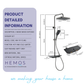 HEMOS BATHROOM FAUCET 3 MODE BRASS BODY WITH ABS CASING MIXER RAIN SHOWER SETS MATT GRAY SET MANDIAN HM-19115-MG