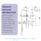HEMOS BATHROOM FAUCET 4 MODE BRASS MIXER EXPOSED GREY SHOWER SETS SET MANDIAN HM-19095-MG