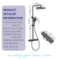 HEMOS BATHROOM FAUCET 3 MODE SUS304 STEEL WITH BRASS CARTRIDGE MIXER RAIN SHOWER SETS SET MANDIAN HM-19116-MB,MG