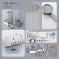 HEMOS BATHROOM FAUCET 4 MODE STAINLESS STEEL 304 MIXER EXPOSED MATT SILVER & GRAY SHOWER SETS HM-19093