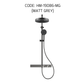 HEMOS BATHROOM FAUCET 3 MODE BRASS MIXER RAIN SHOWER SETS MATT GRAY SET MANDIAN HM-19086-MG
