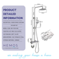 HEMOS BATHROOM FAUCET 4 MODE STAINLESS STEEL 304 MIXER EXPOSED MATT SILVER & GRAY SHOWER SETS HM-19093
