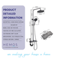 HEMOS BATHROOM FAUCET 4 MODE STAINLESS STEEL 304 MIXER EXPOSED MATT SILVER & GRAY SHOWER SETS HM-19093