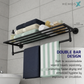 HEMOS BATHROOM FITTING SUS304 ACCESSORIES TOWEL RACK PAPER HOLDER MATT BLACK 87SERIES
