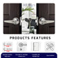 HEMOS 60-70MM TUBULAR LEVEL DOOR LOCK KUNCI TOMBOL PINTU RUMAH SILVER BLACK HM-5211
