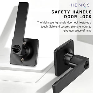 HEMOS 60-70MM TUBULAR LEVEL DOOR LOCK KUNCI TOMBOL PINTU RUMAH SILVER BLACK HM-5205
