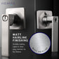 HEMOS 60-70MM TUBULAR LEVEL DOOR LOCK KUNCI TOMBOL PINTU RUMAH SILVER BLACK HM-5205