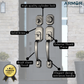 GRIPSET ENTRANCE MAIN DOOR HANDLE LOCK TOMBOL PINTU 60-70MM DOUBLE HANDLESET MATT GREY ATH-100