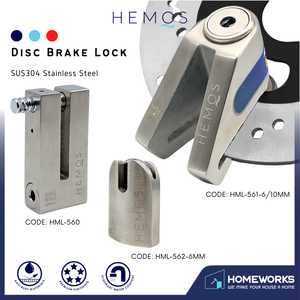 HEMOS SUS 304 MOTOR SECURITY SAFETY ANTI-CUT ANTI-THEIF PADLOCK KUNCI MANGGA MOTOR HML-560,561