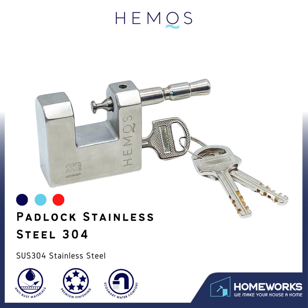 HEMOS 50MM SUS 304 STEEL HOUSE SECURITY SAFETY ANTI-CUT ANTI-SAW PADLOCK KUNCI MANGGA HML-503-501