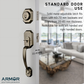 GRIPSET ENTRANCE MAIN DOOR HANDLE LOCK TOMBOL PINTU 60-70MM DOUBLE HANDLESET MATT GREY ATH-100