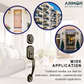 GRIPSET ENTRANCE MAIN DOOR HANDLE LOCK TOMBOL PINTU 60-70MM DOUBLE HANDLESET MATT GREY ATH-100