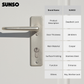 HEAVY DUTY 38-50MM STAINLESS STEEL MORTICE LOCK SET S6522AB