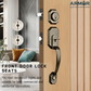 GRIPSET ENTRANCE MAIN DOOR HANDLE LOCK TOMBOL PINTU 60-70MM DOUBLE HANDLESET MATT GREY ATH-100