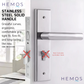 HEMOS HEAVY DUTY SUS304 STAINLESS STEEL DOOR LOCK LEVER HANDLE SILVER WITH PLATE