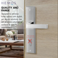 HEMOS HEAVY DUTY SUS304 STAINLESS STEEL DOOR LOCK LEVER HANDLE SILVER WITH PLATE