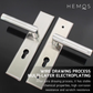 HEMOS HEAVY DUTY SUS304 STAINLESS STEEL DOOR LOCK LEVER HANDLE SILVER WITH PLATE