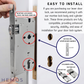 HEMOS HEAVY DUTY SUS304 STAINLESS STEEL DOOR LOCK LEVER HANDLE SILVER WITH PLATE