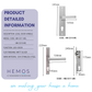 HEMOS HEAVY DUTY SUS304 STAINLESS STEEL DOOR LOCK LEVER HANDLE SILVER WITH PLATE