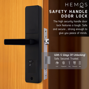 HEMOS 5 IN 1 TTLOCK SMART DOOR LOCK APP REMOTE UNLOCK FINGERPRINT PASSWORD CARD WITH DOORBELL HM-D4