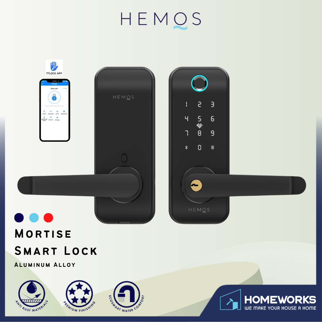 HEMOS 5 IN 1 TTLOCK SMART DOOR LOCK APP REMOTE UNLOCK FINGERPRINT PASSWORD CARD ANTI-THEFT HM-D7