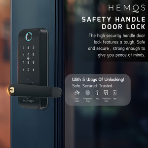 HEMOS 5 IN 1 TTLOCK SMART DOOR LOCK APP REMOTE UNLOCK FINGERPRINT PASSWORD CARD ANTI-THEFT HM-D7