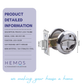 HEMOS 32-47MM KEYLESS POCKET DOOR LOCK HIDDEN RECESSED CUP INSTALL DOOR HANDLES HM-5931-MS