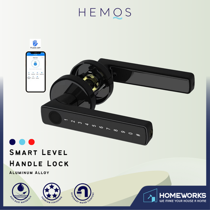 HEMOS 4 IN 1 TTLOCK 60/70MM SMART HANDLE DOOR LOCK APP REMOTE UNLOCK FINGERPRINT PASSWORD HM-D6