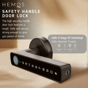 HEMOS 4 IN 1 TTLOCK 60/70MM SMART HANDLE DOOR LOCK APP REMOTE UNLOCK FINGERPRINT PASSWORD HM-D6
