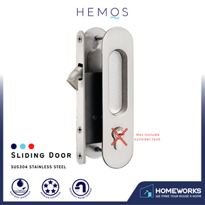 HEMOS 38-50MM SLIDING DOOR MORTICE LOCK SETS WITH CONCEALED HANDLE FOR ALUMINUM & WOOD DOOR HM-5930