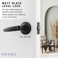 HEMOS 60-70MM TUBULAR LEVEL DOOR LOCK KUNCI TOMBOL PINTU RUMAH SILVER BLACK HM-5212-MS,MB